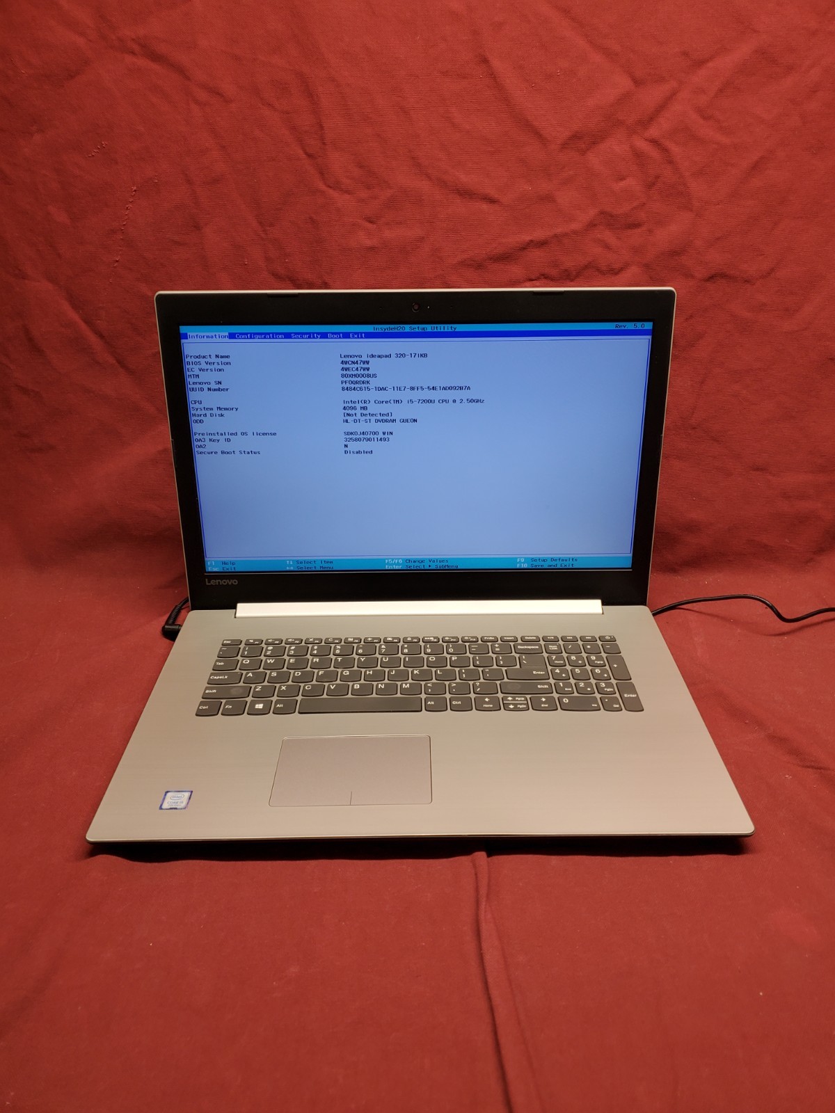 Lenovo Ideapad 320-171KB 17" Screen  i5 7200U 2.50GHz/4GB/NO SSD #3300