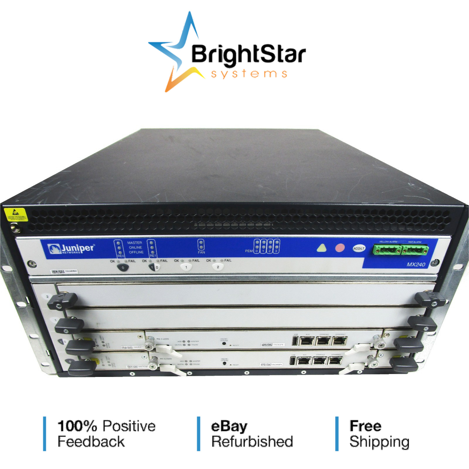 Juniper MX240 Router 2x RE-S-2000-4096, 2x SCB | 4x PWR-MX480-2520-AC MX240BASE.