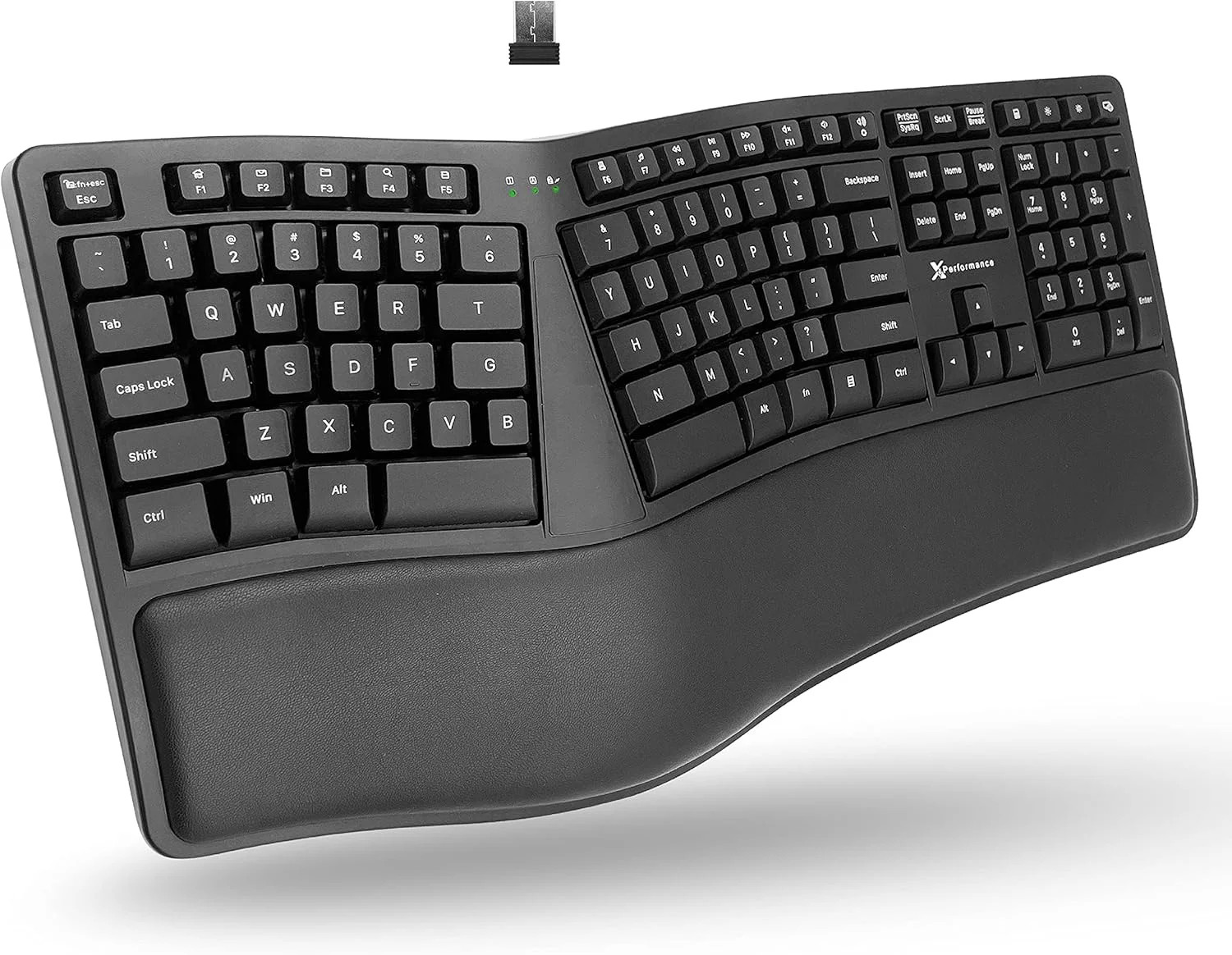 X9 Wireless Ergonomic Keyboard with Cushioned Wrist Support - Type Comfortably L