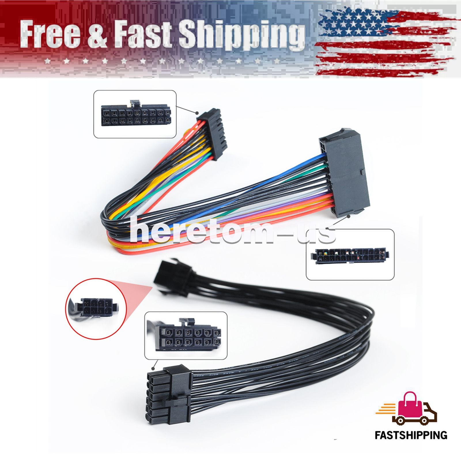 New ATX 24Pin to 18P+8pin to 12pin Adapter Power Supply Cable Wire For HP Z440