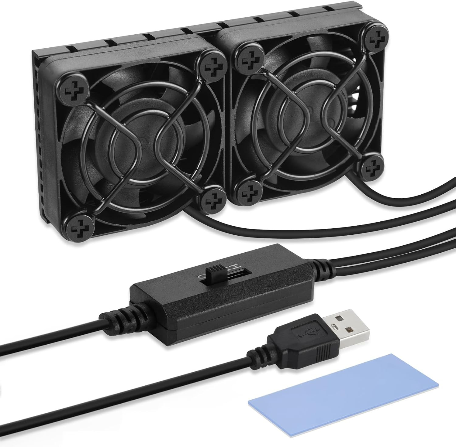 Computer Fan USB 40Mm Dual Row 2 in 1 USB PC Fans with 3 Adjustable Speeds 6500R