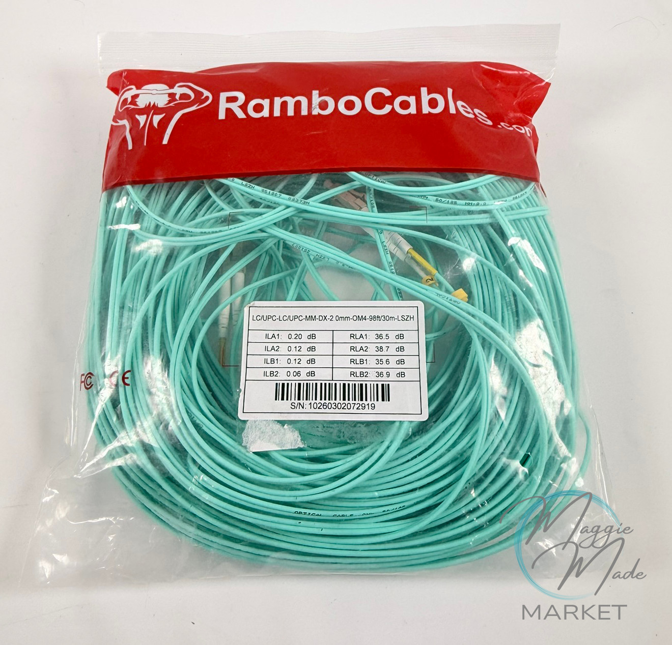 New LC to LC OM4 Multimode Duplex Fiber Patch Cable Cord 30m 98ft LSZH 2.0mm