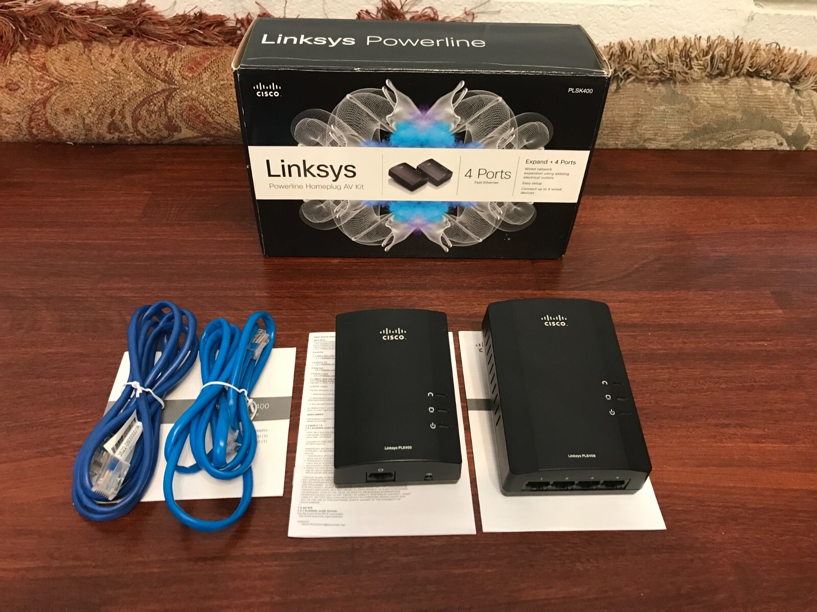 Linksys Cisco PLSK400-NP PowerLine Homeplug AV Kit - 4 Ports 