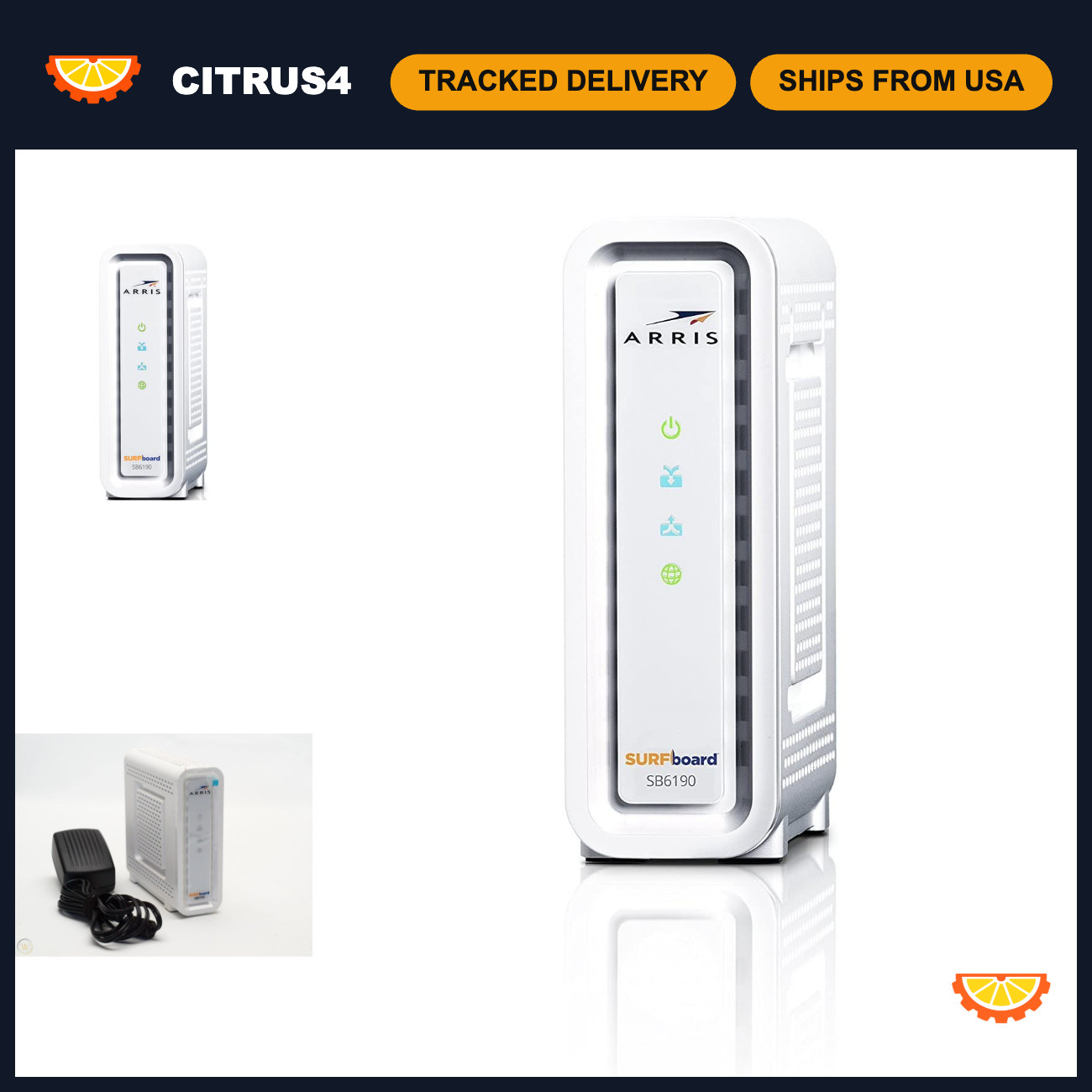 High-Speed DOCSIS 3.0 Cable Modem 32x8, 1.4 Gbps Download, Renewed, White