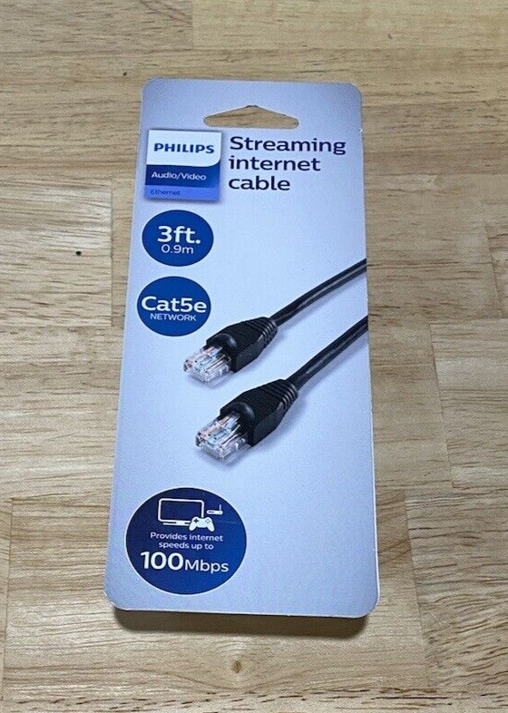 Philips Cat 5e Ethernet Networking Cable - 3ft (SWN7111A/27) New