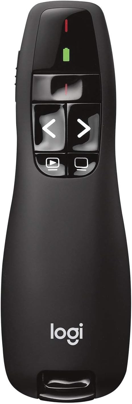 Logitech Wireless Presenter R400 USB PowerPoint Clicker Red Laser Pointer Remote