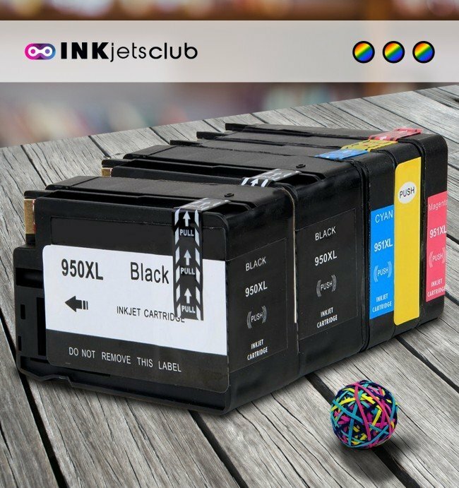 5 PK HP 950XL & 951XL Black, C,Y,M, INKjetsclub Compatible Ink Cartridge