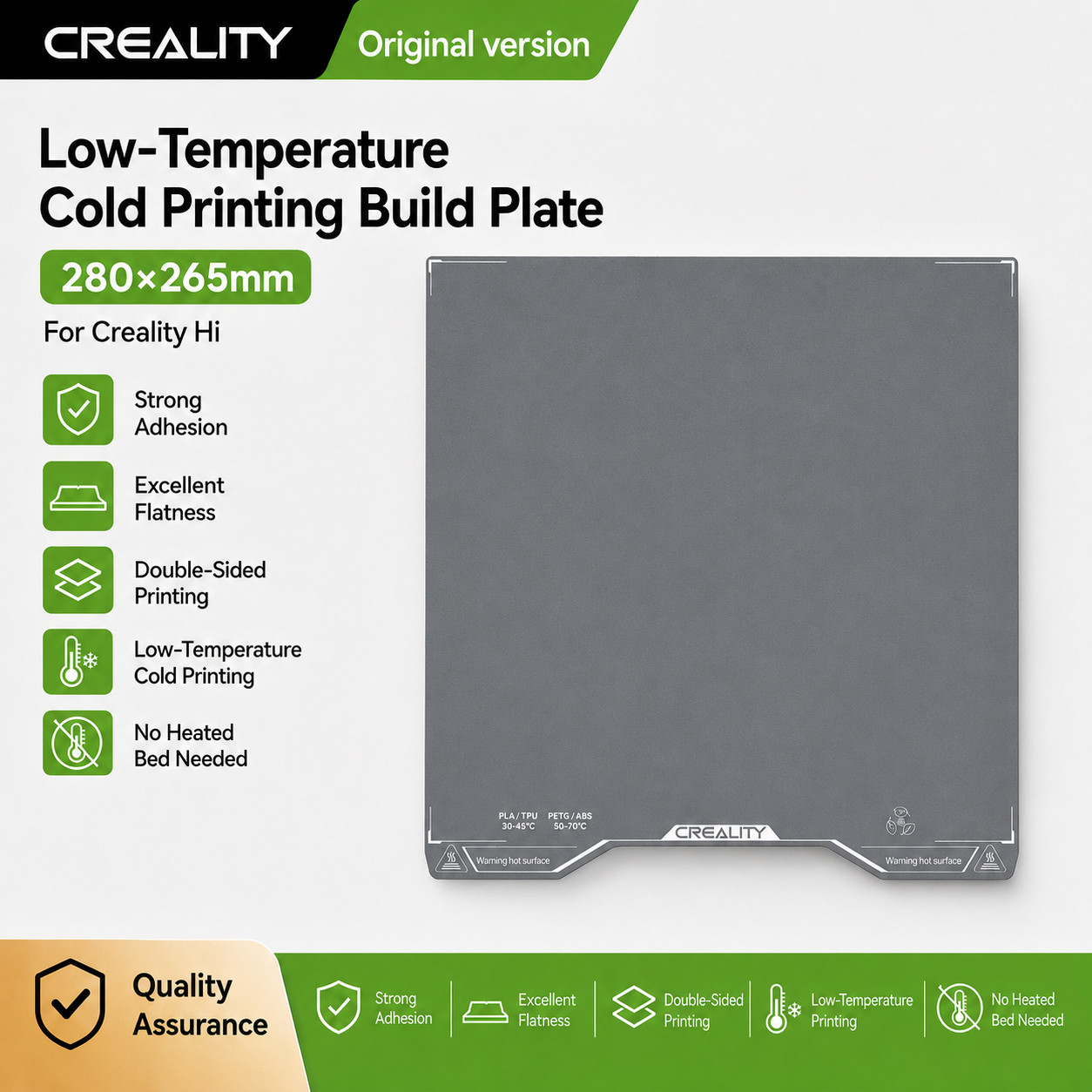 Creality Low Temperature Cold Printing Build Plate-280*265mm for Creality Hi 