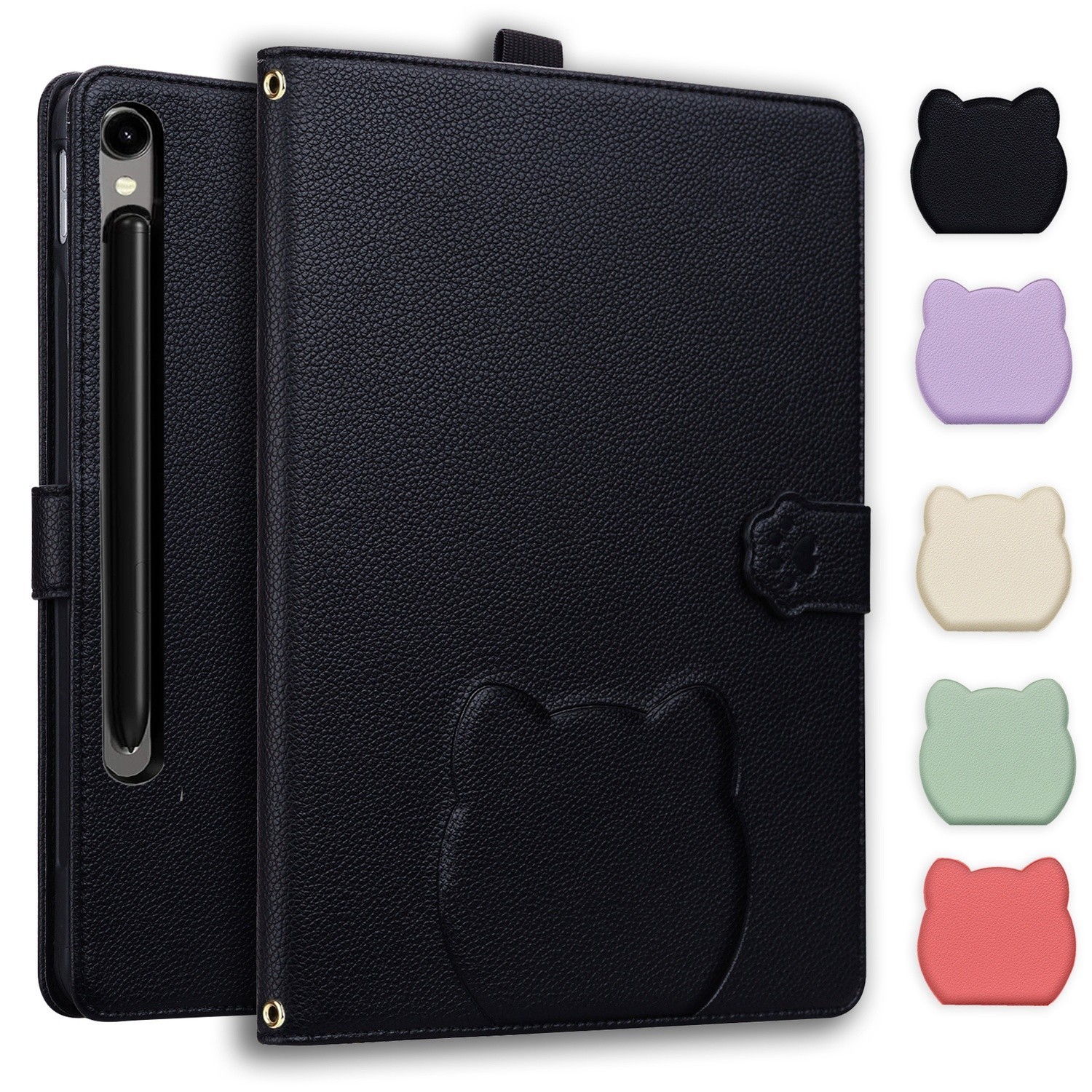 Flip Leather Cat Card Slot Tablet Case For Samsung Tab A11+ A9 S11 S10 S9 S8 S7