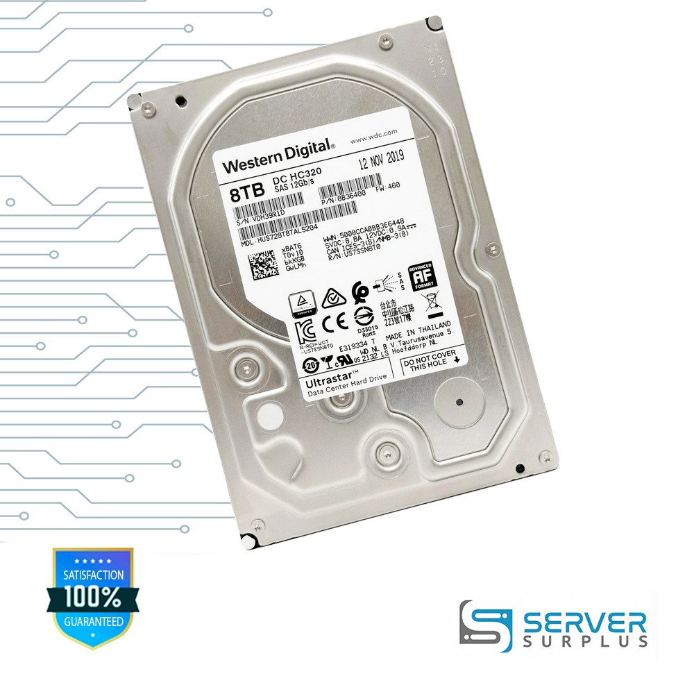 WD DC HC320 8TB SAS 12Gb/s 3.5 in Enterprise HDD | HUS728T8TAL5204 | 0B36400