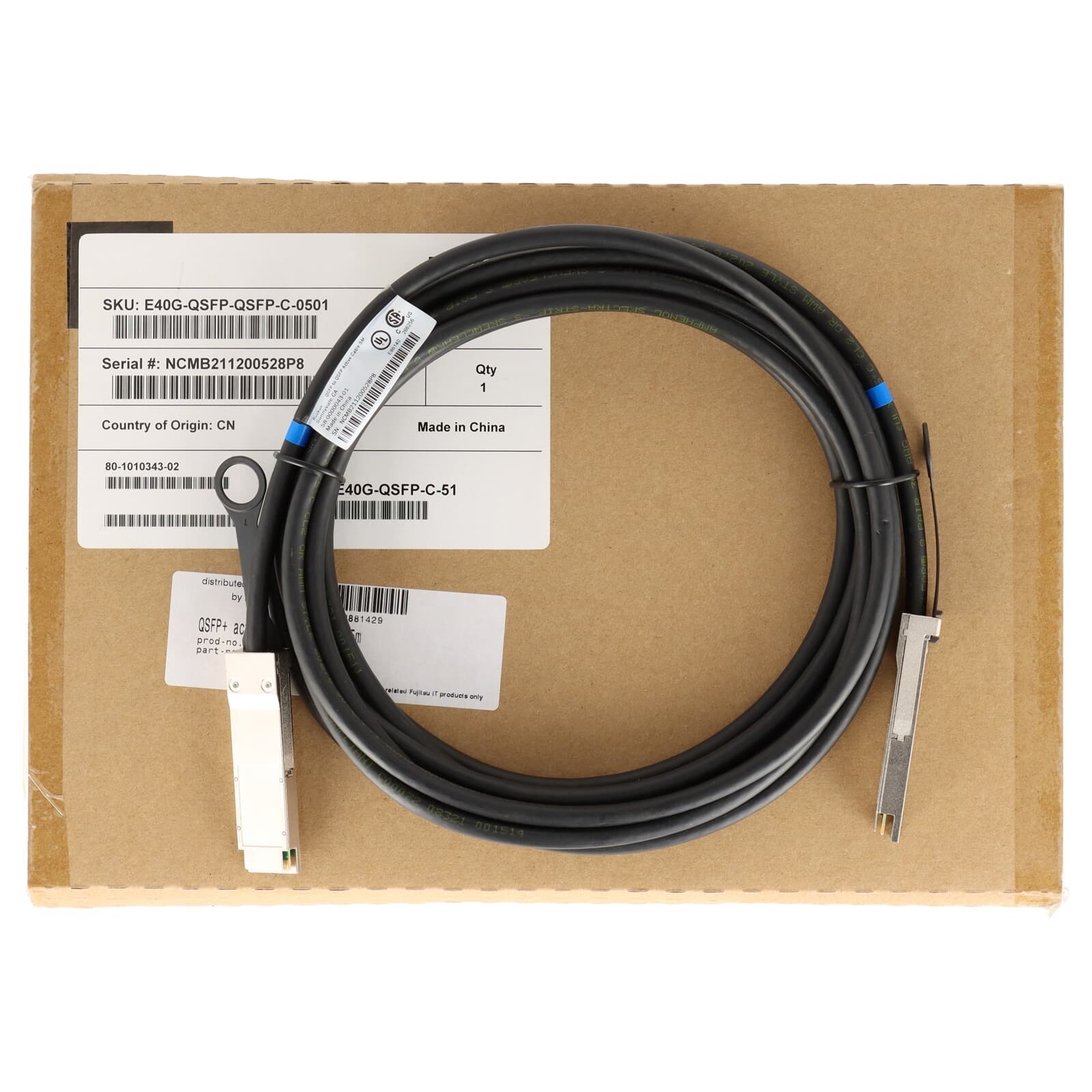 E40G-QSFP-QSFP-P-0101 - 40GB QSFP PASSIVE DIRECT ATTACHABLE, 1M