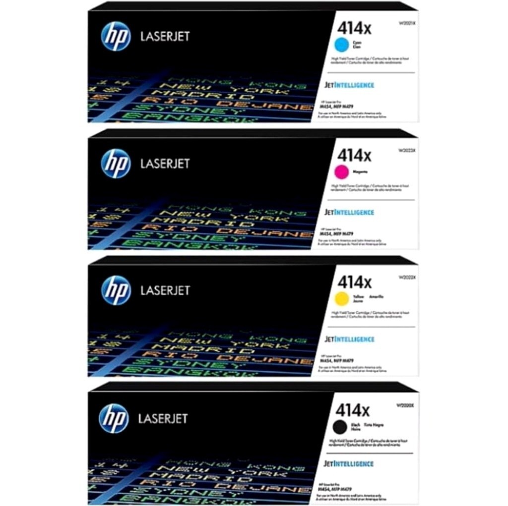 HP 414X Genuine OEM High Yield Toner Set CMYK W2020X W2021X W2022X W2023X