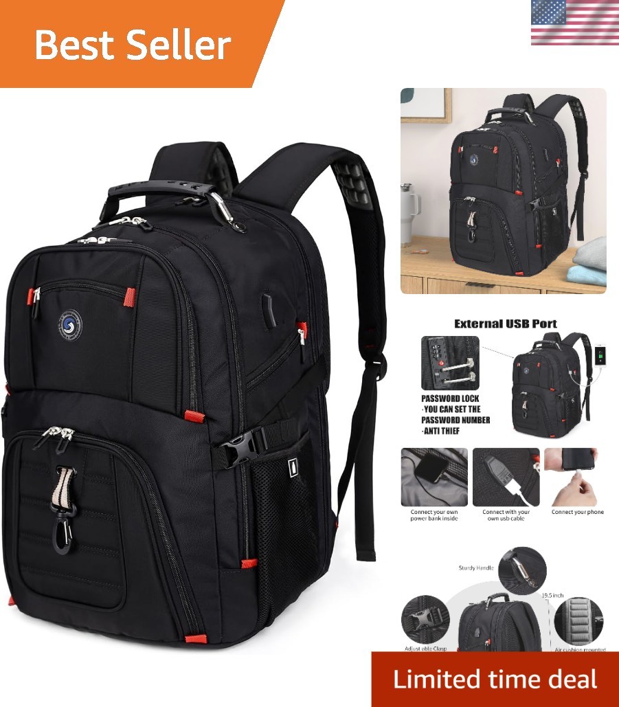 Stylish 50L Waterproof Backpack with USB Port - Perfect for College & Business