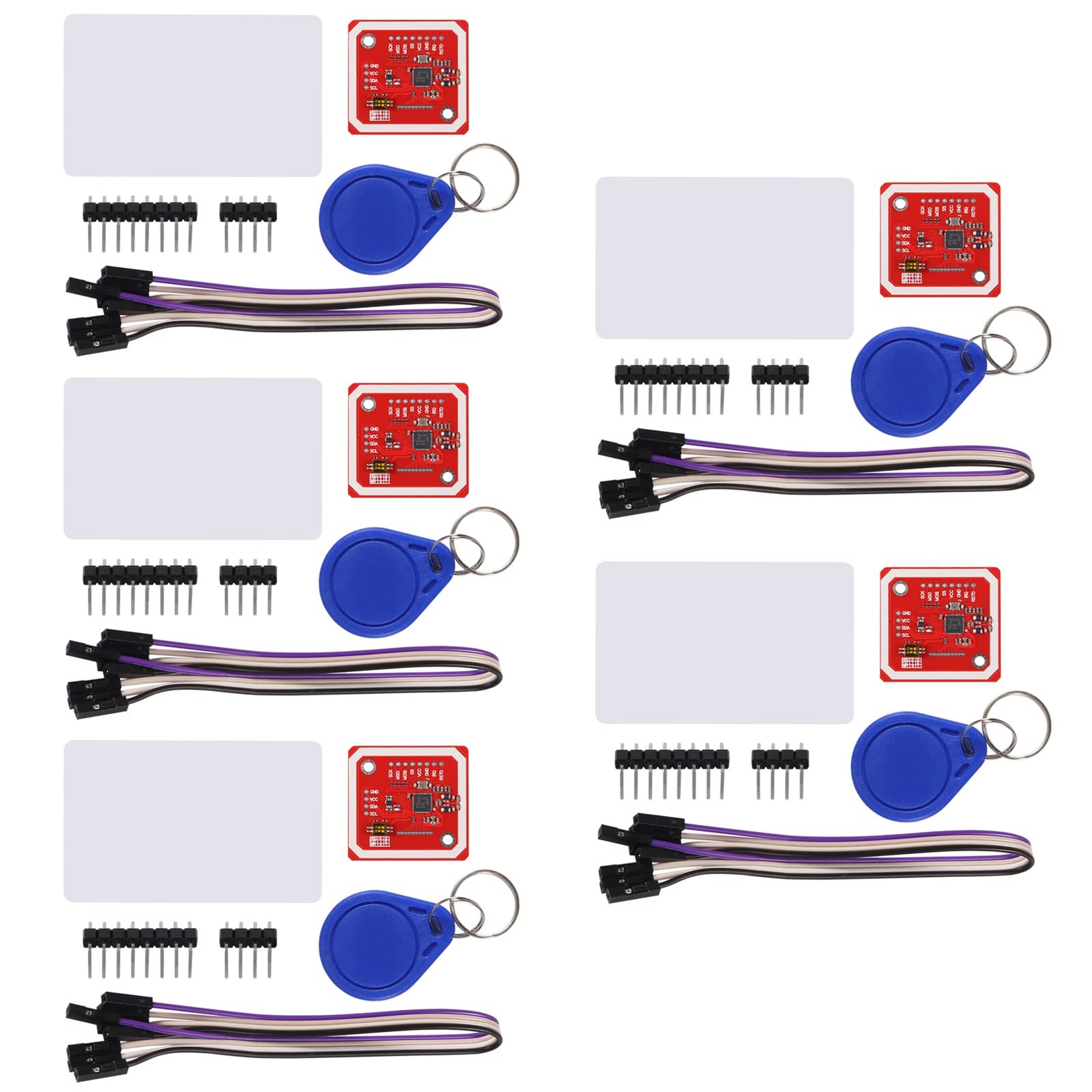 5 PCS PN532 NFC RFID Module V3 Kit Reader Writer I2C SPI HSU S50 White Card