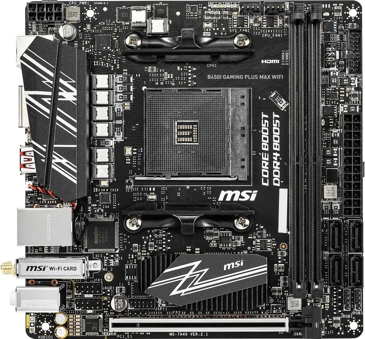 MSI B450I GAMING PLUS MAX WIFI AM4 AMD B450 Mini ITX AMD Motherboard