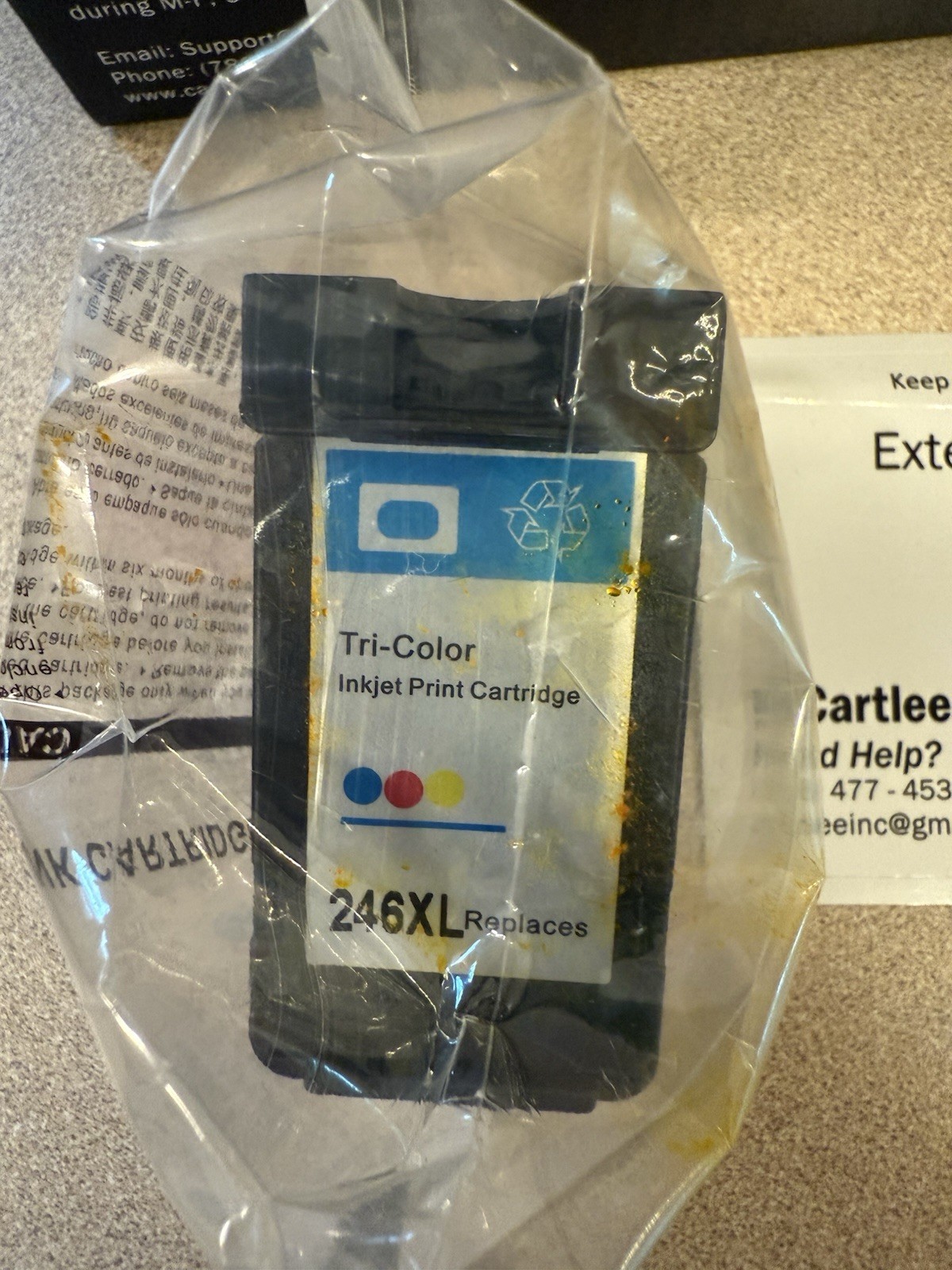 Cartlee CL - 246XL High Yield Tri-Color Ink Cartridge -Open Box Sealed for Canon