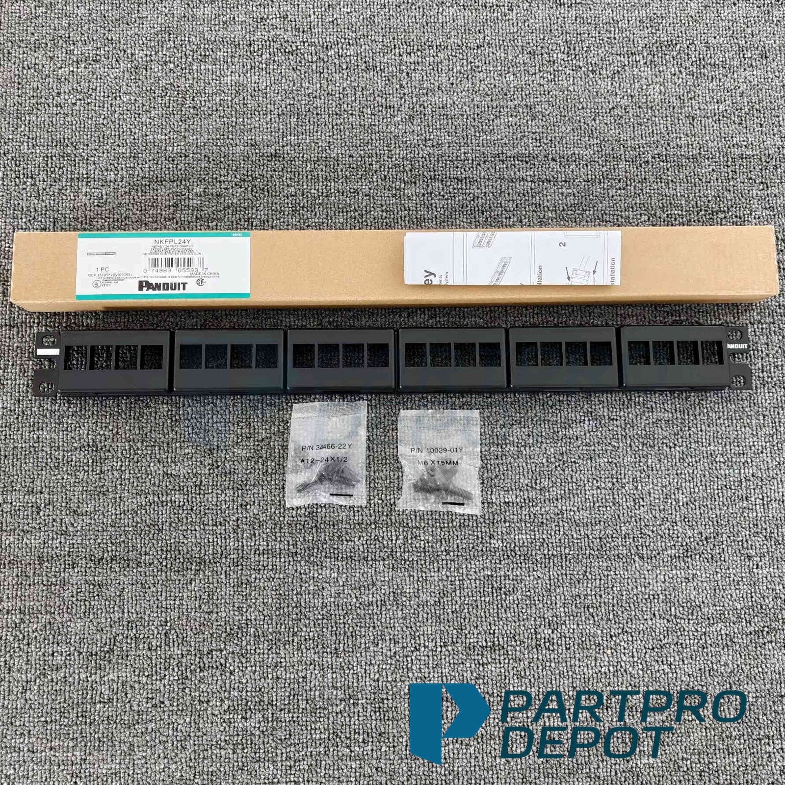 New For Panduit NKFPL24Y NetKey 24-Port 1U Modular Keystone Patch Panel