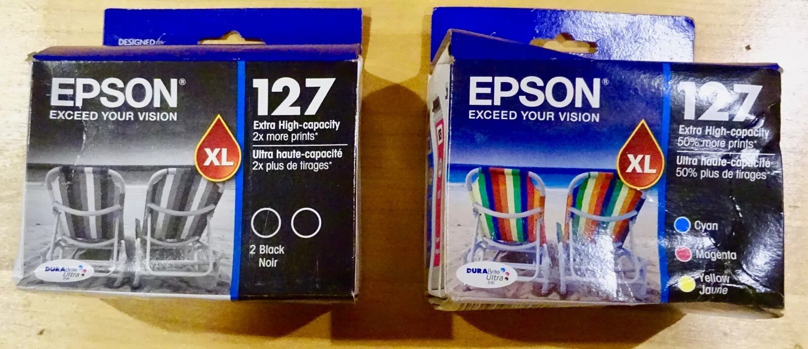SET of 5 New Genuine Sealed Epson 127 HIGH YIELD Inkjet Cartridges KCMY 2019-23