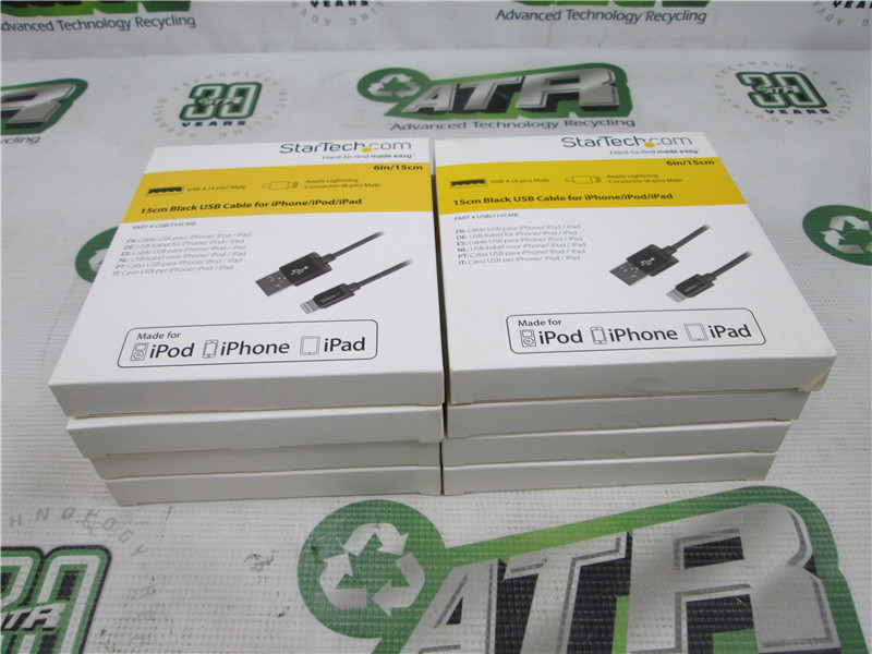 StarTech USBLT15CMB 6in 15cm Black USB Cable Lightning Connector New Lot of 8