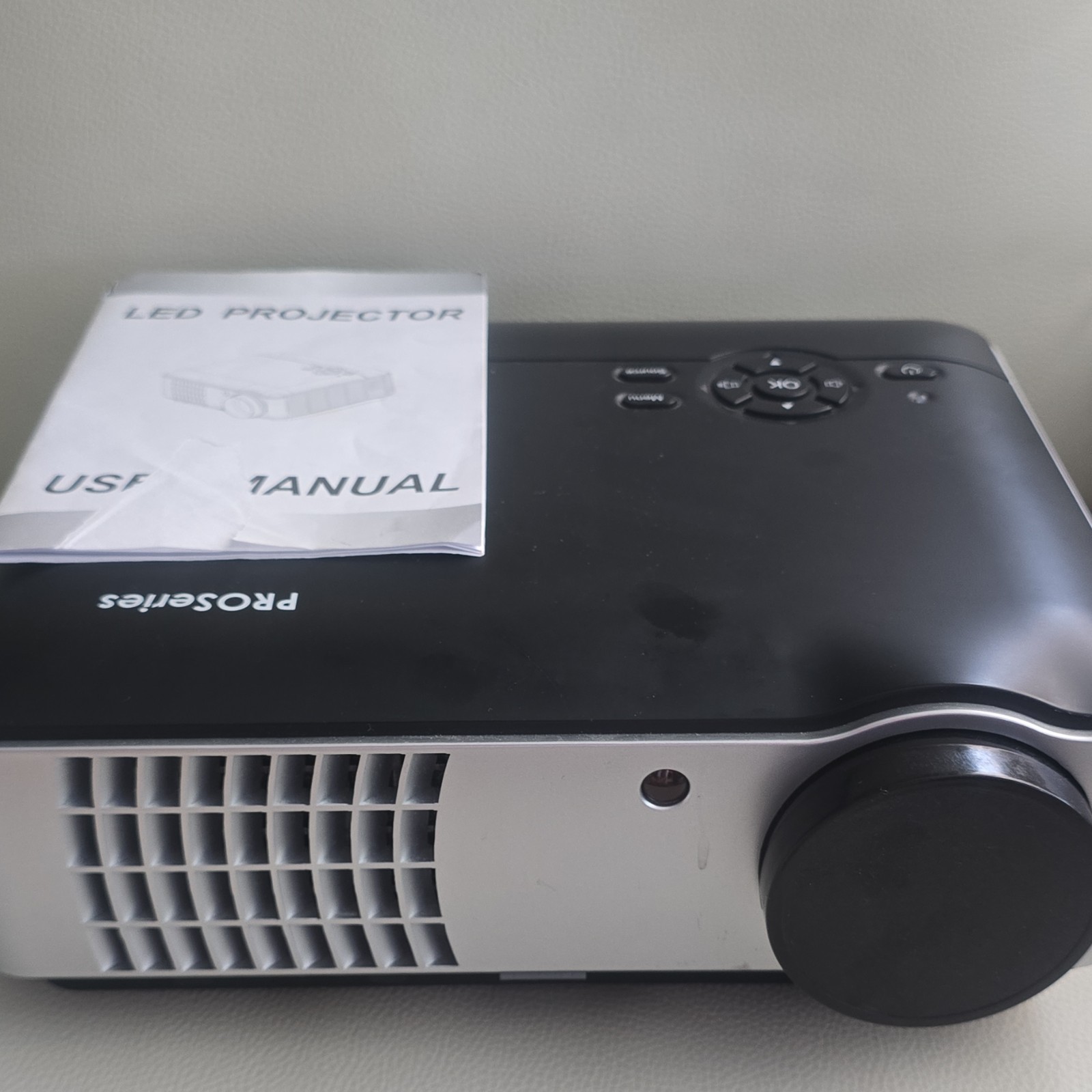 LED Desktop Projector Black/Gray with Remote Control & User Manual