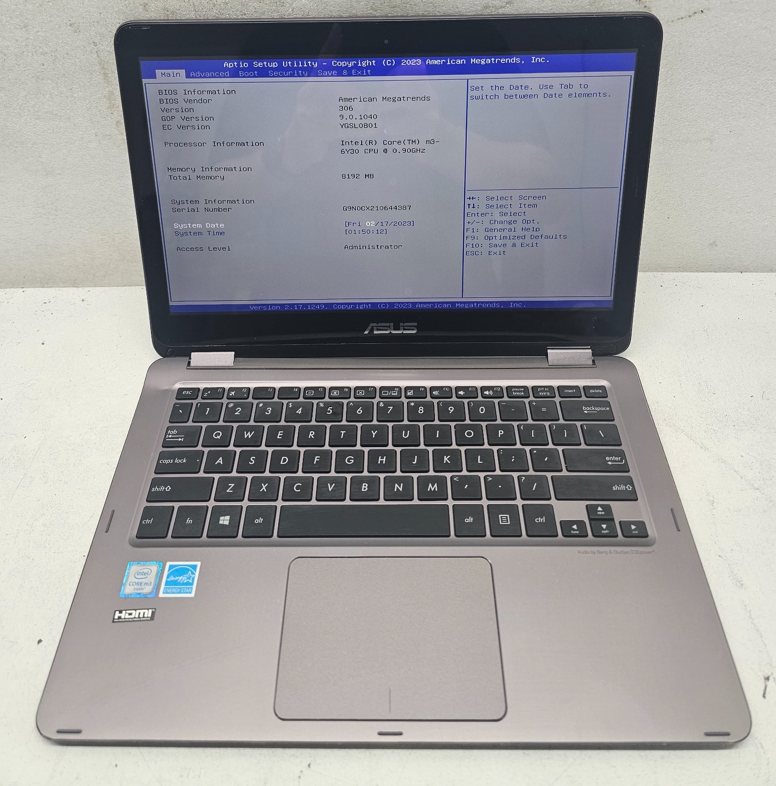 ASUS UX360C 13.3" Laptop Intel Core m3-6Y30 8GB Ram NO HD/OS (FL)