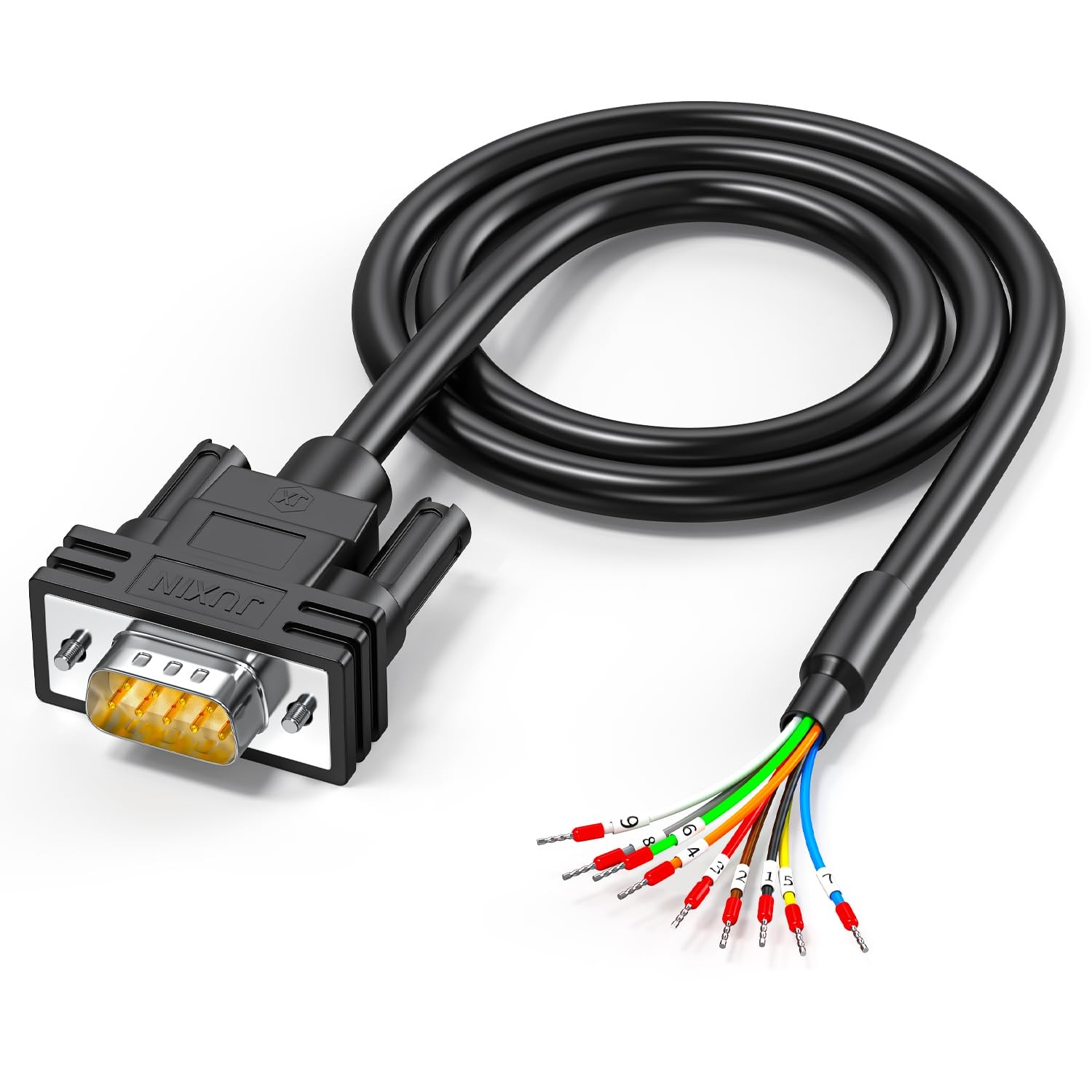 DB9 Connector RS232 Serial Cable-5FT,DB9 Male to Bare Wire with Cable Marker,...