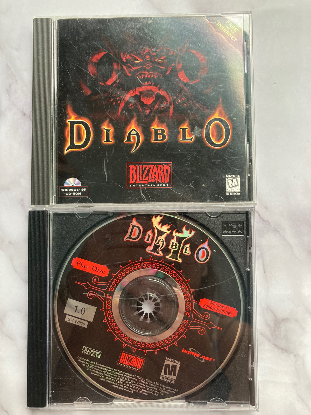 Vintage Diablo And Diablo 2 PC Computer Games