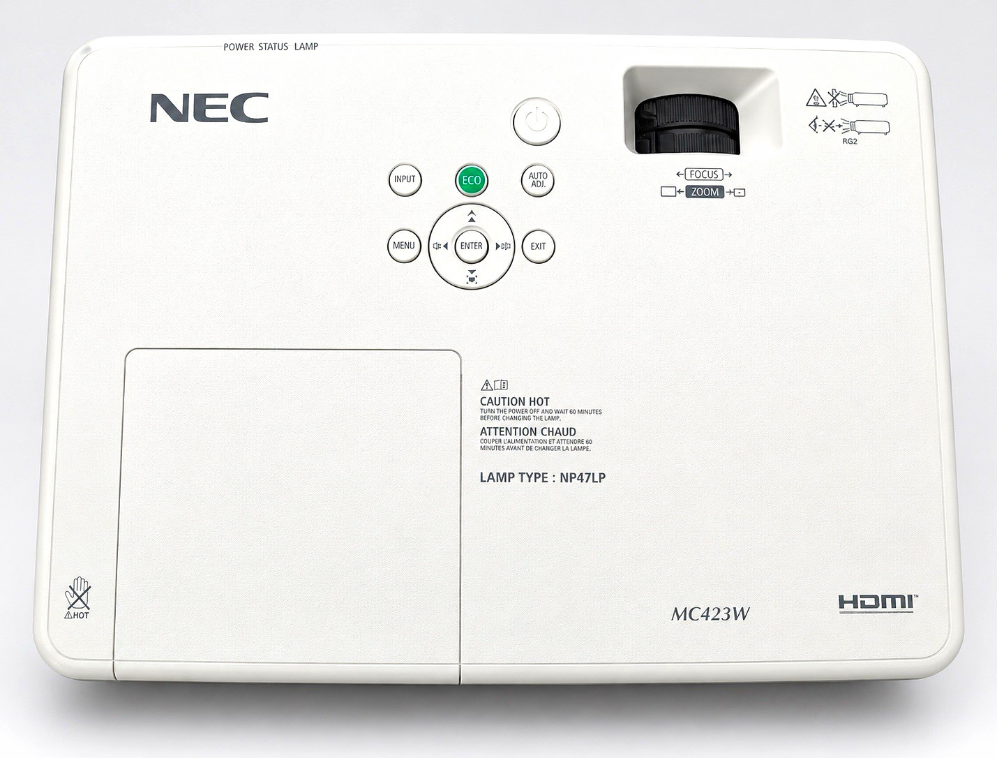 NEC MC423W DLP Desktop Projector HDMI 4000 ANSI Lumens WXGA White