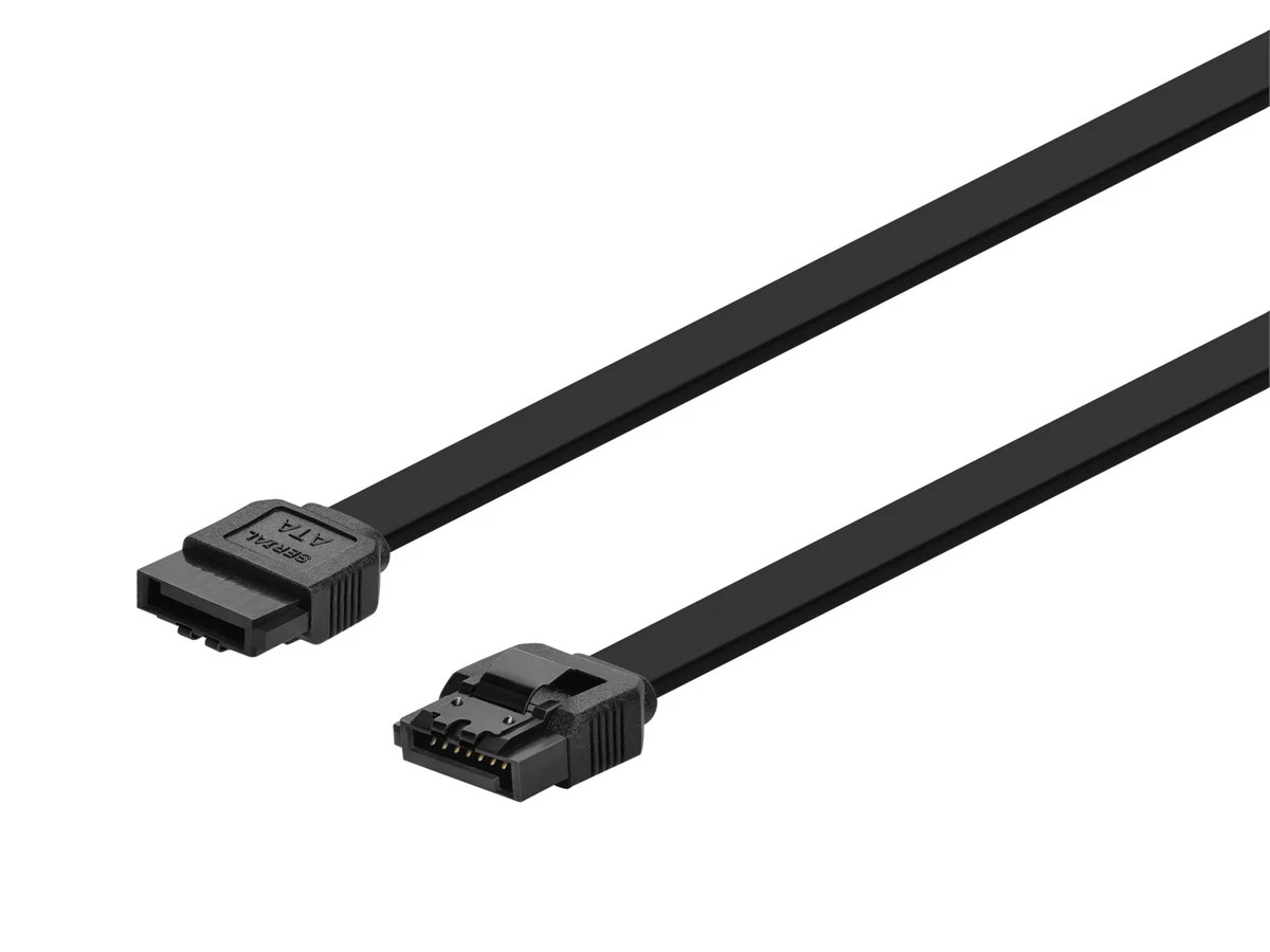 Monoprice 18in SATA 6Gbps Cable with Locking Latch - Black