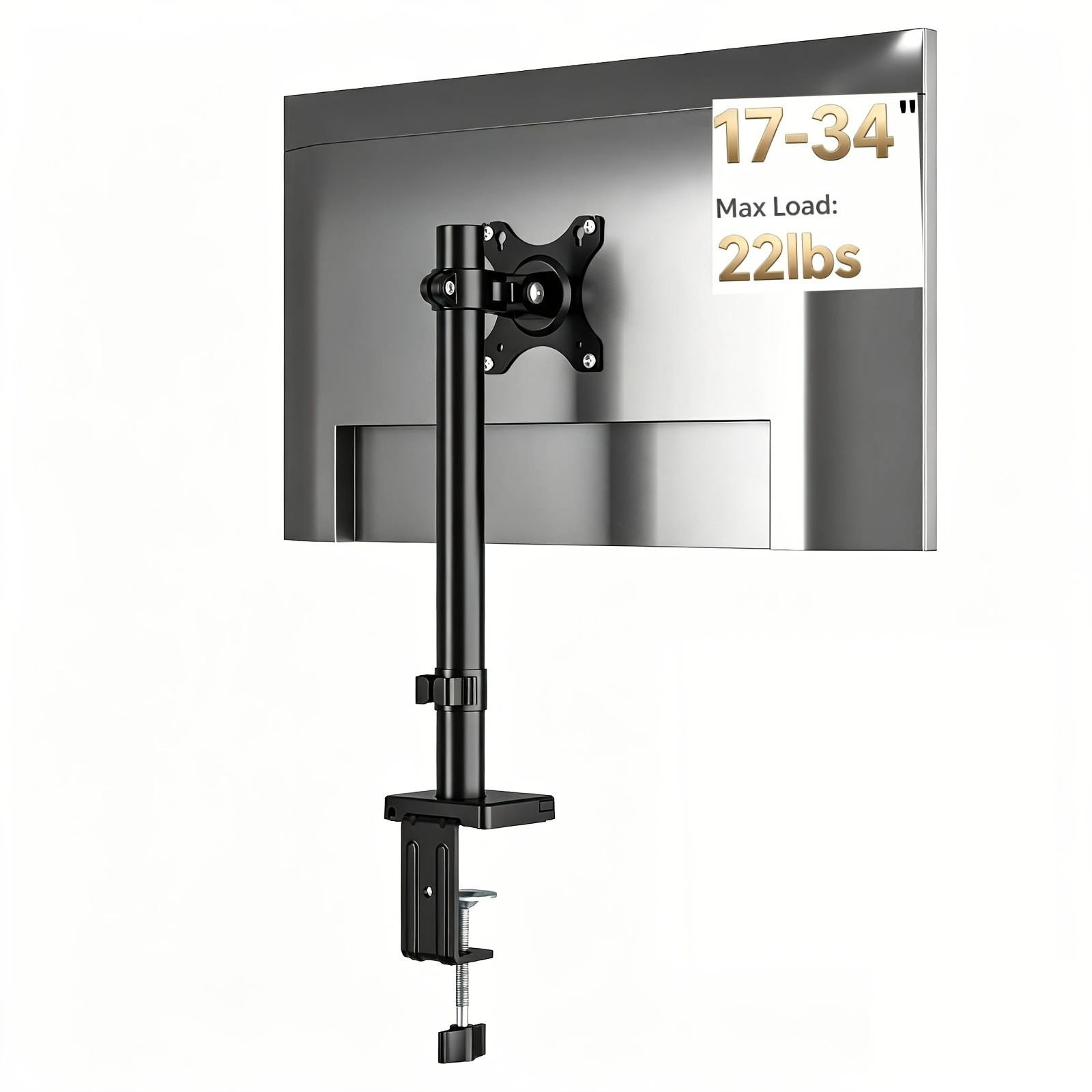 Rfiver Single Monitor Arm, Height Adjustable Single Monitor Desk Mount for 17-34