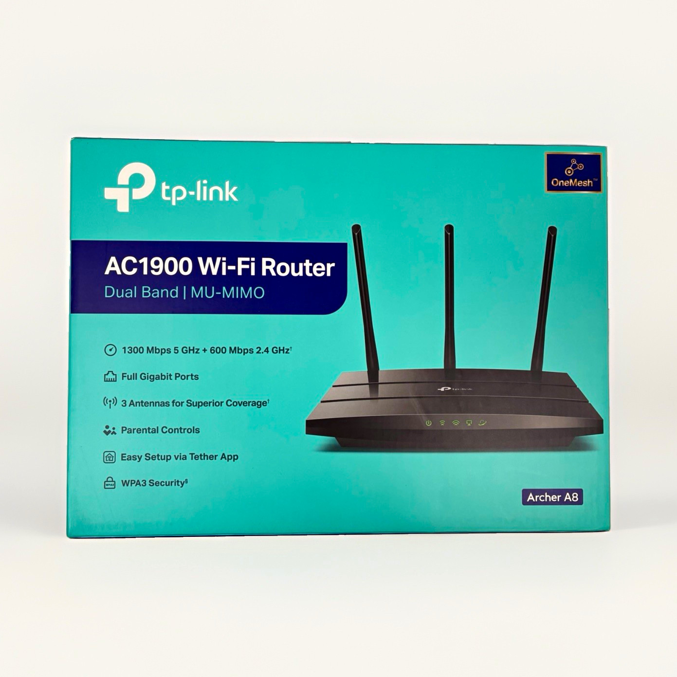 TP-LINK Archer A8 AC1900 Dual-Band MU-MIMO OneMesh WPA3 Router, 4-Port