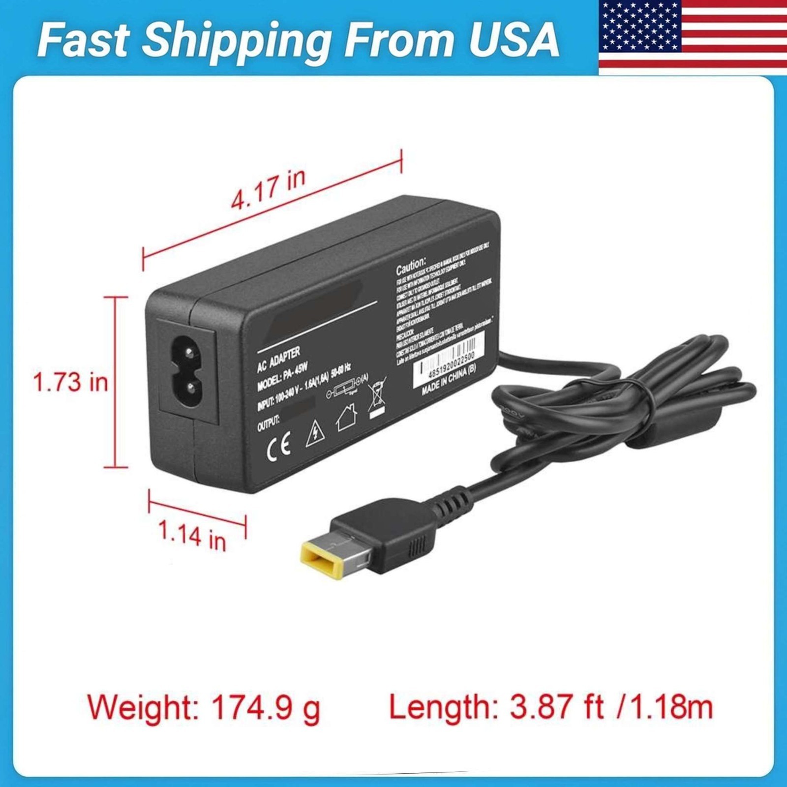 45W 20V AC Adapter for Lenovo ADLX45NCC3A ADLX45NCC2A 36200281 45N0299 45N0475
