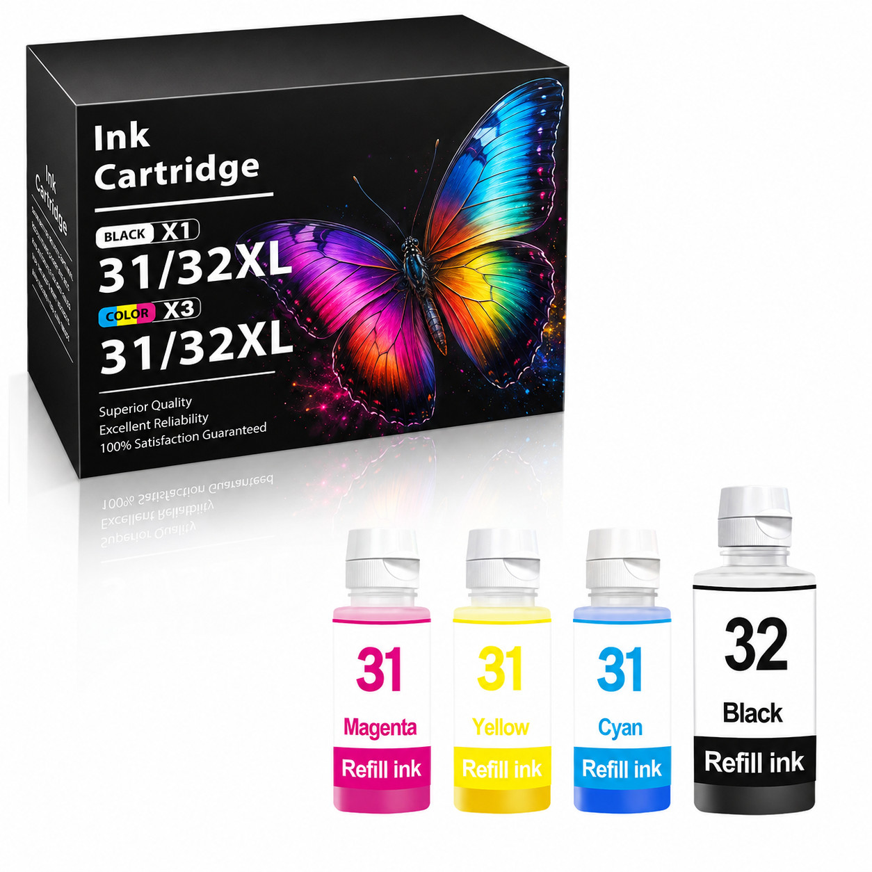 31 32XL Ink Bottle Refill Kit Compatible for  Smart Tank  5101 7301 7602 7606