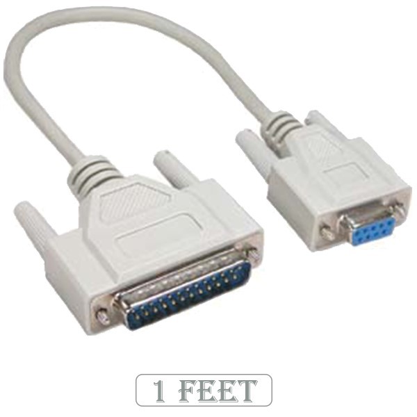 1FT 6FT 10FT DB9 9-Pin Serial Female to DB25 25-Pin Male Adapter Converter Cable
