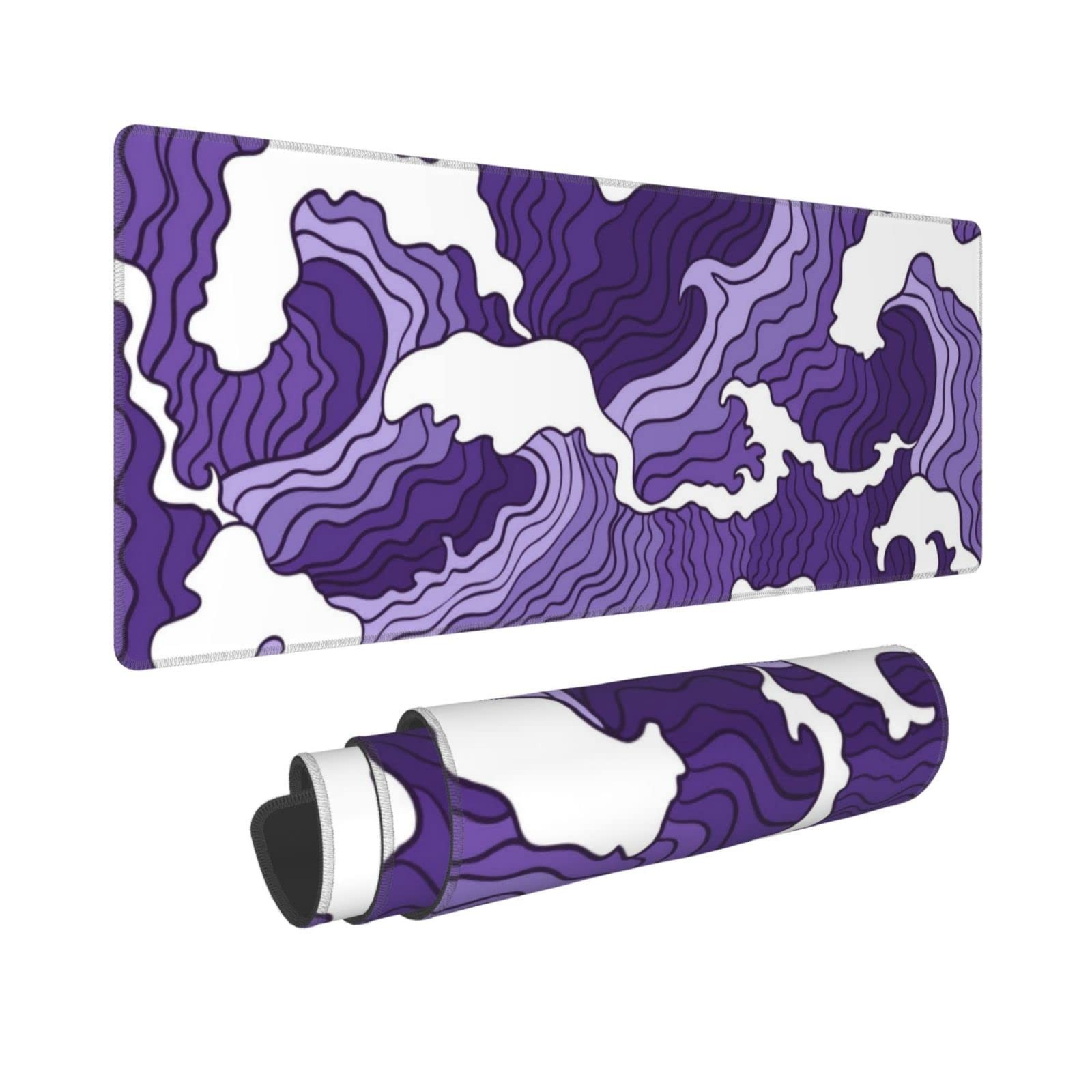 Japanese Purple Wave Large Mouse Pad XL Extended Gaming Mouse Pad Mat Desk Pa...