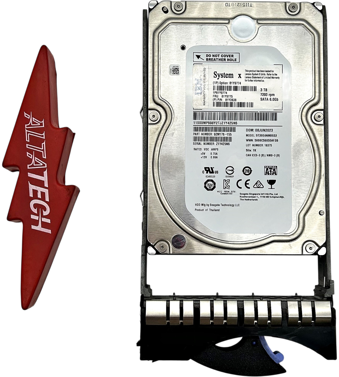 IBM 81Y9775 3TB 7.2K SATA 3.5 inch Hard Disk Drive HDD