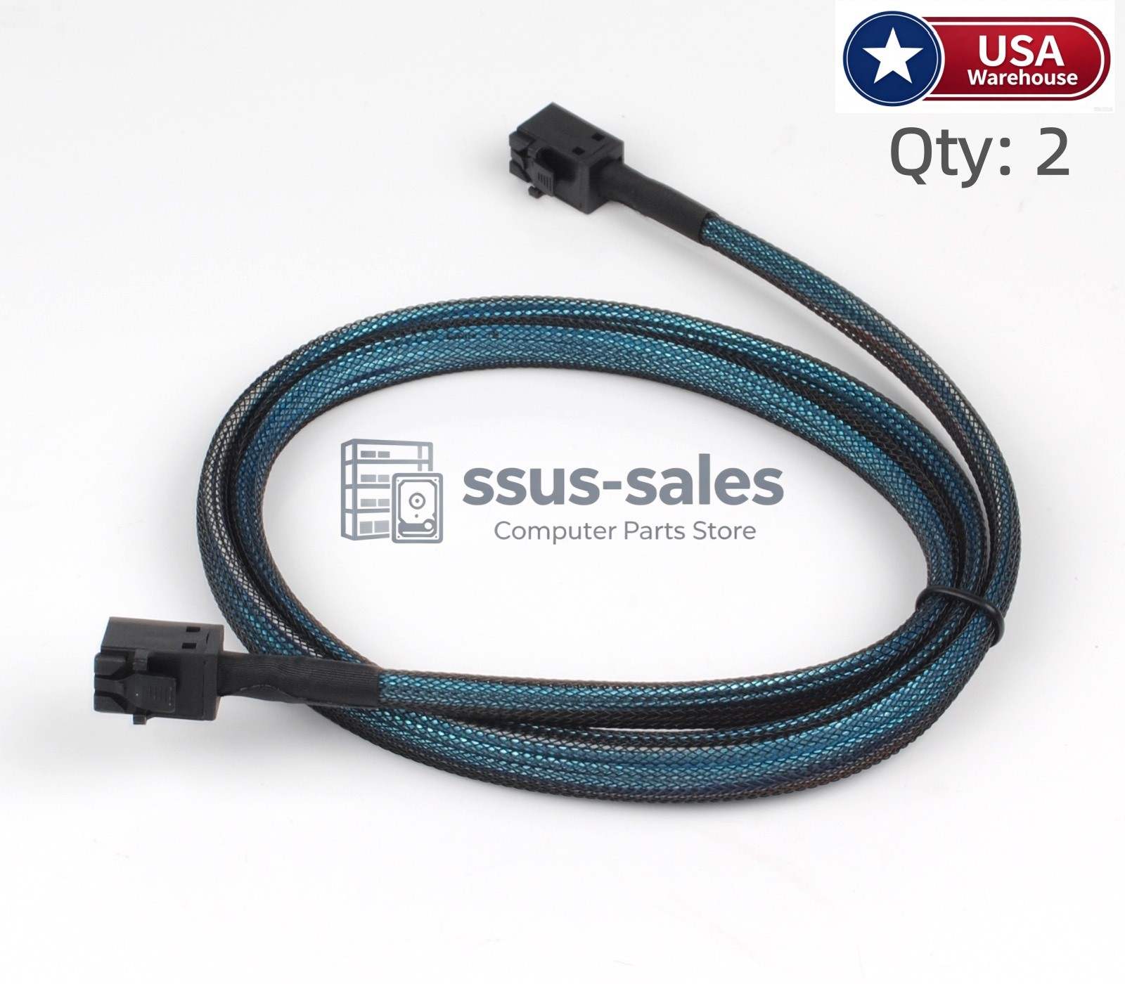 2PCS 1M SFF-8643 to SFF-8643 Cable 12Gbps Mini SAS HD Internal Connection Cord