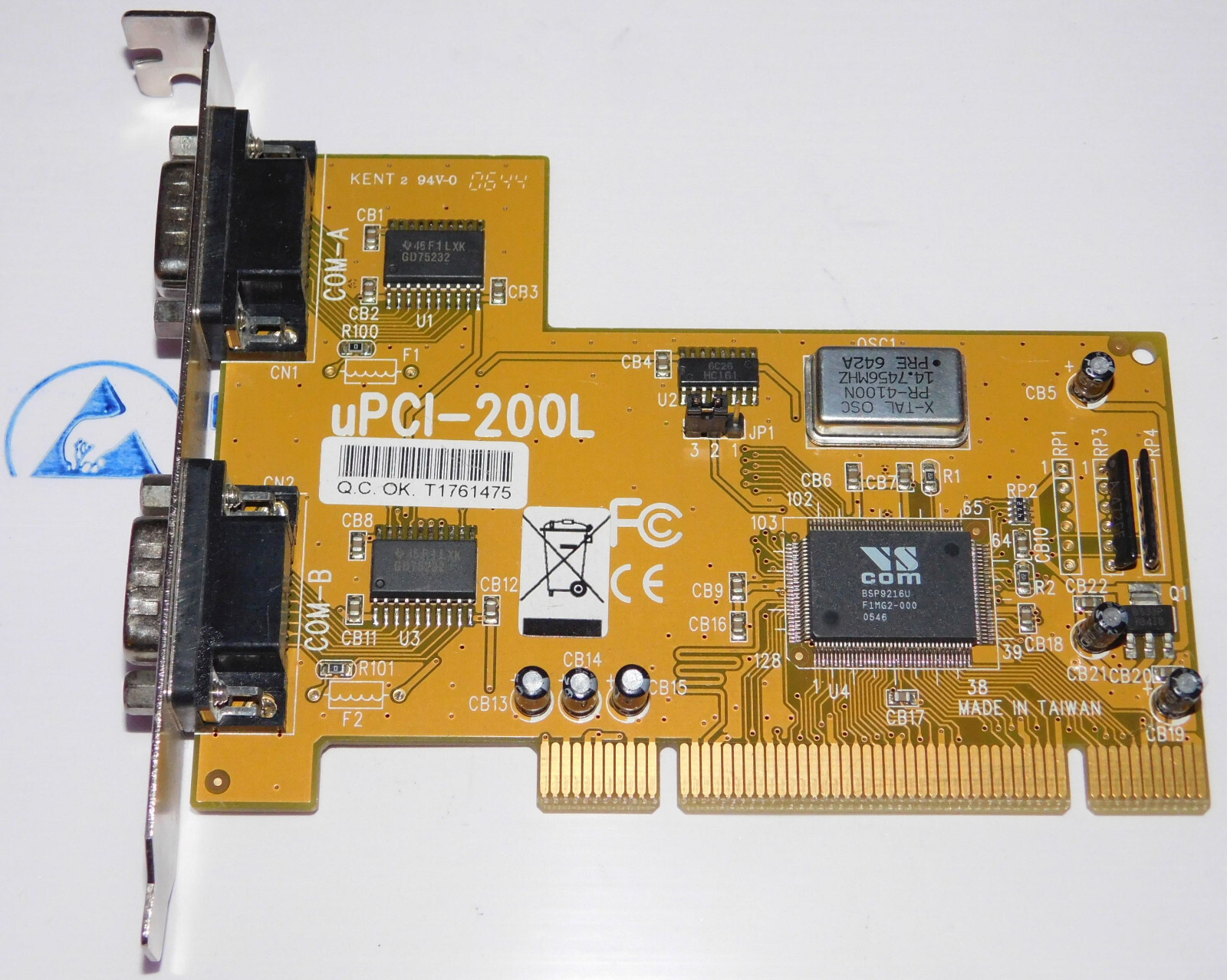 2x RS232 PCI Card VScom 200L UPCI uPCI-200L Serial Interface Serial port