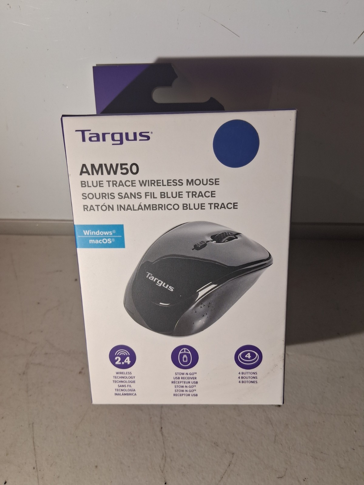 Targus Blue Trace Wireless USB Optical Mouse AMW50 New 