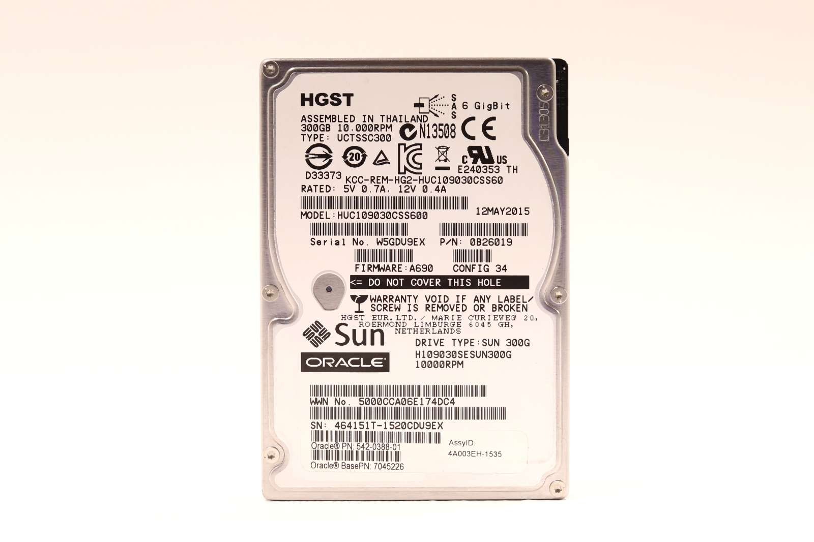 Sun Oracle HUC109030CSS600 300GB 2.5" 10K RPM SAS Drive P/N: 7045226 Tested