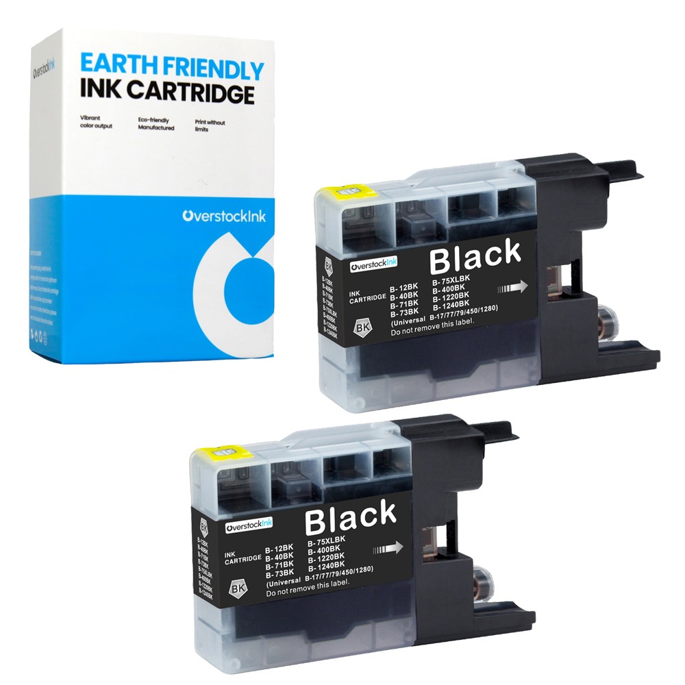 2PK OSI Compatible LC75BK Ink Cartridges fits Brother MFC J6910DW J825DW J835DW