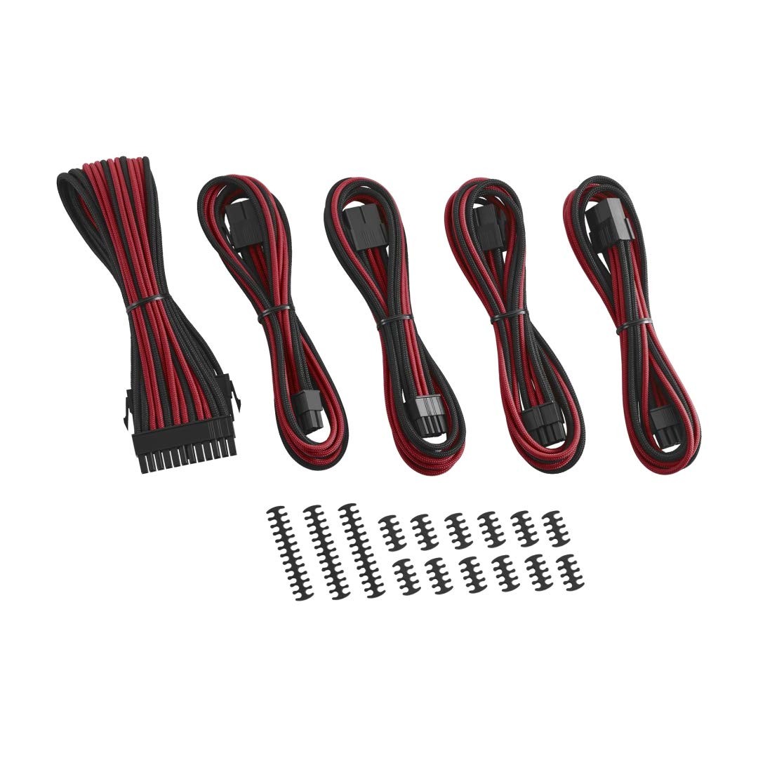 8+8 Series Classic ModFlex Sleeved PC Cable Extension Kit Black Red Supply