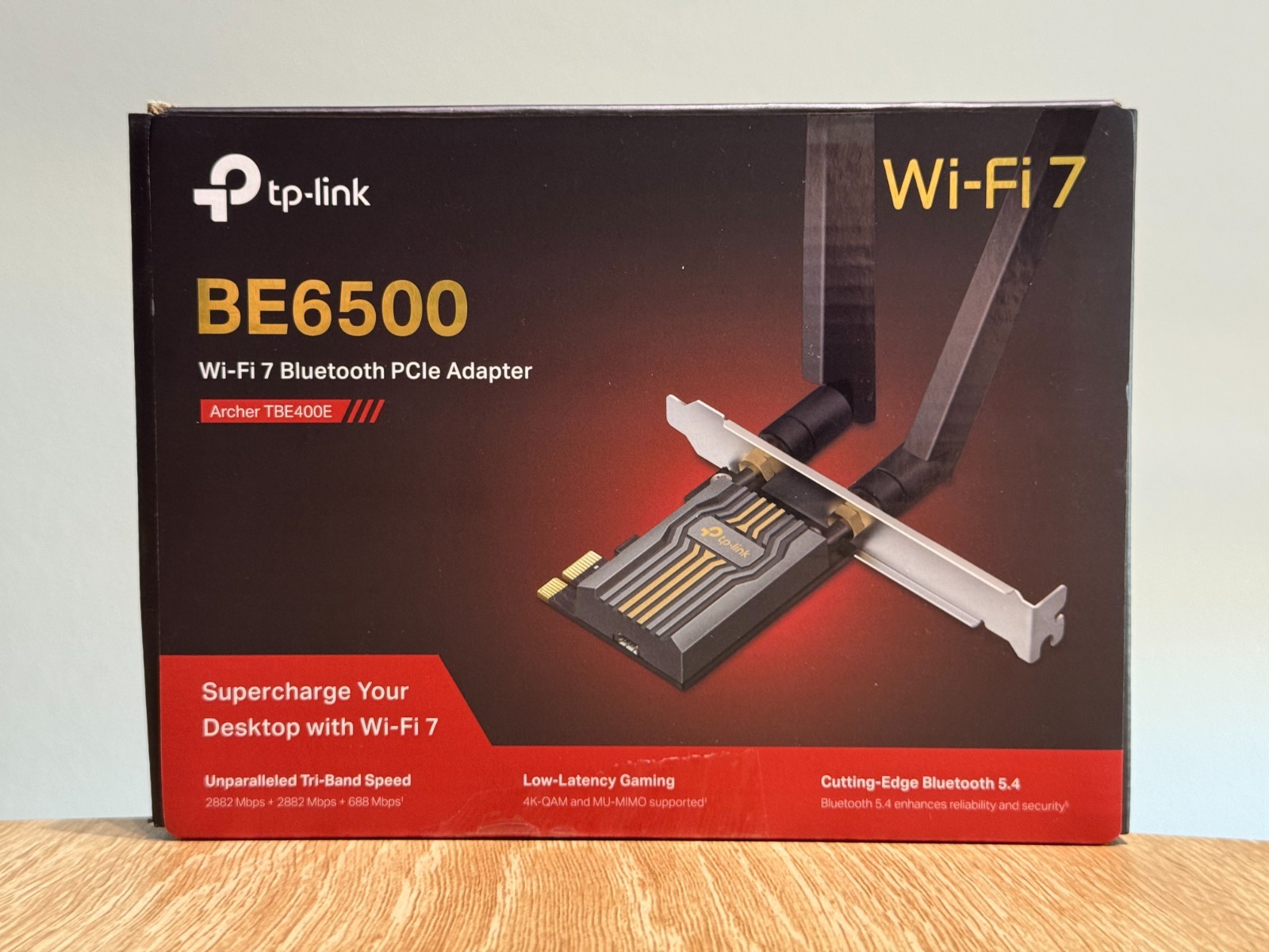 TP-Link WiFi 7 BE6500 PCIe WiFi Card Archer TBE400E | Tri-Band Network Card...