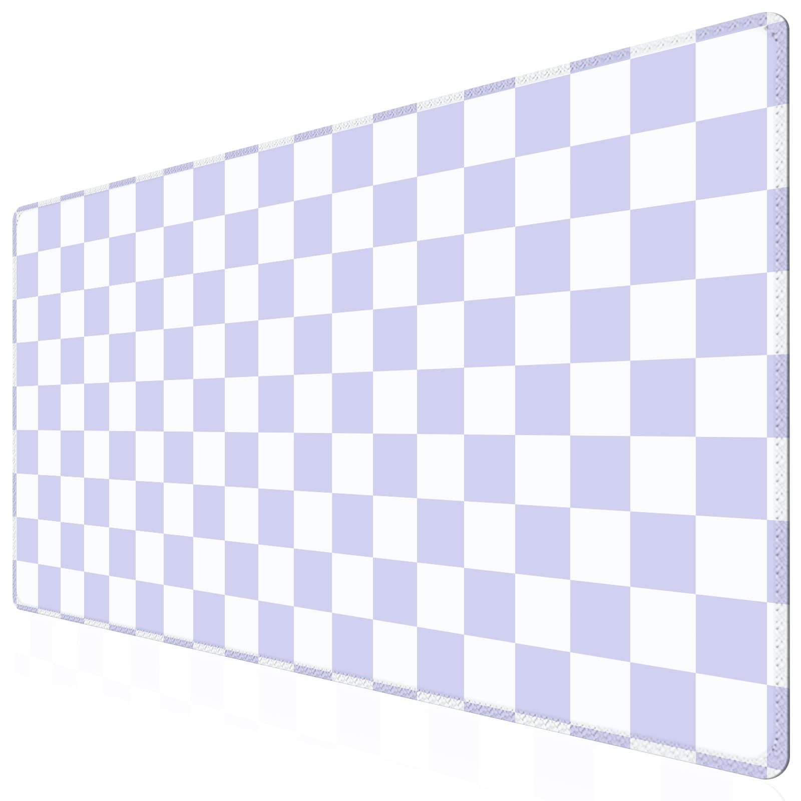 Desk Pad Mat, Cute Desk Matt for Desktop, Purple Checkered