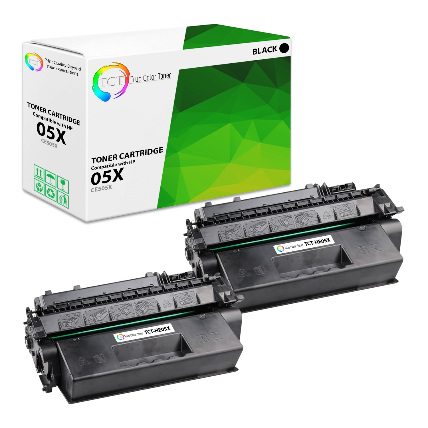 TCT 2 Black CE505X 05X High Yield toner cartridges For HP LaserJet P2055