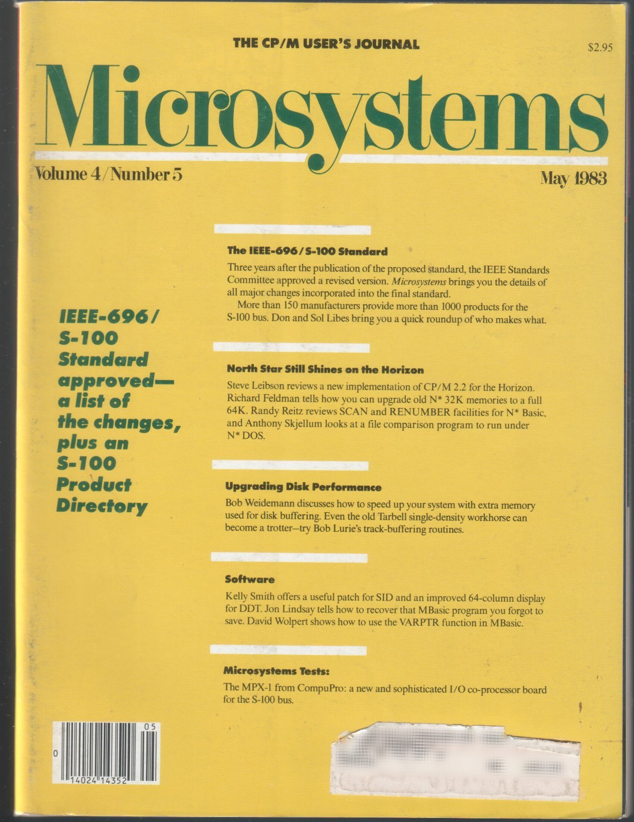 Microsystems CP/M and S-100 Users Journal Magazine Vol 4 No 5 May 1983 