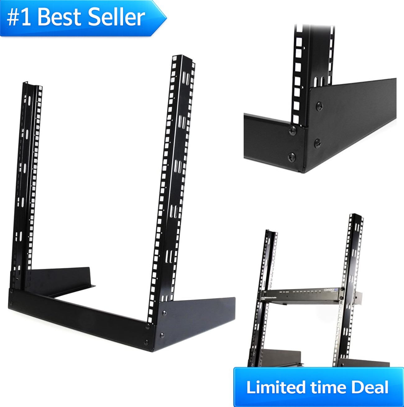 12U Open Frame Server Rack 19 Inch 2 Post Network Equipment Free Standing