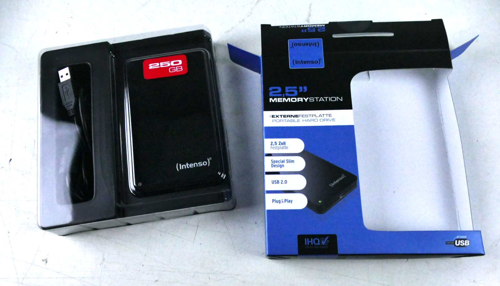 Intenso 250GB Hard Drive 2.5" Memory Station External Portable Hard Drive RB-4001