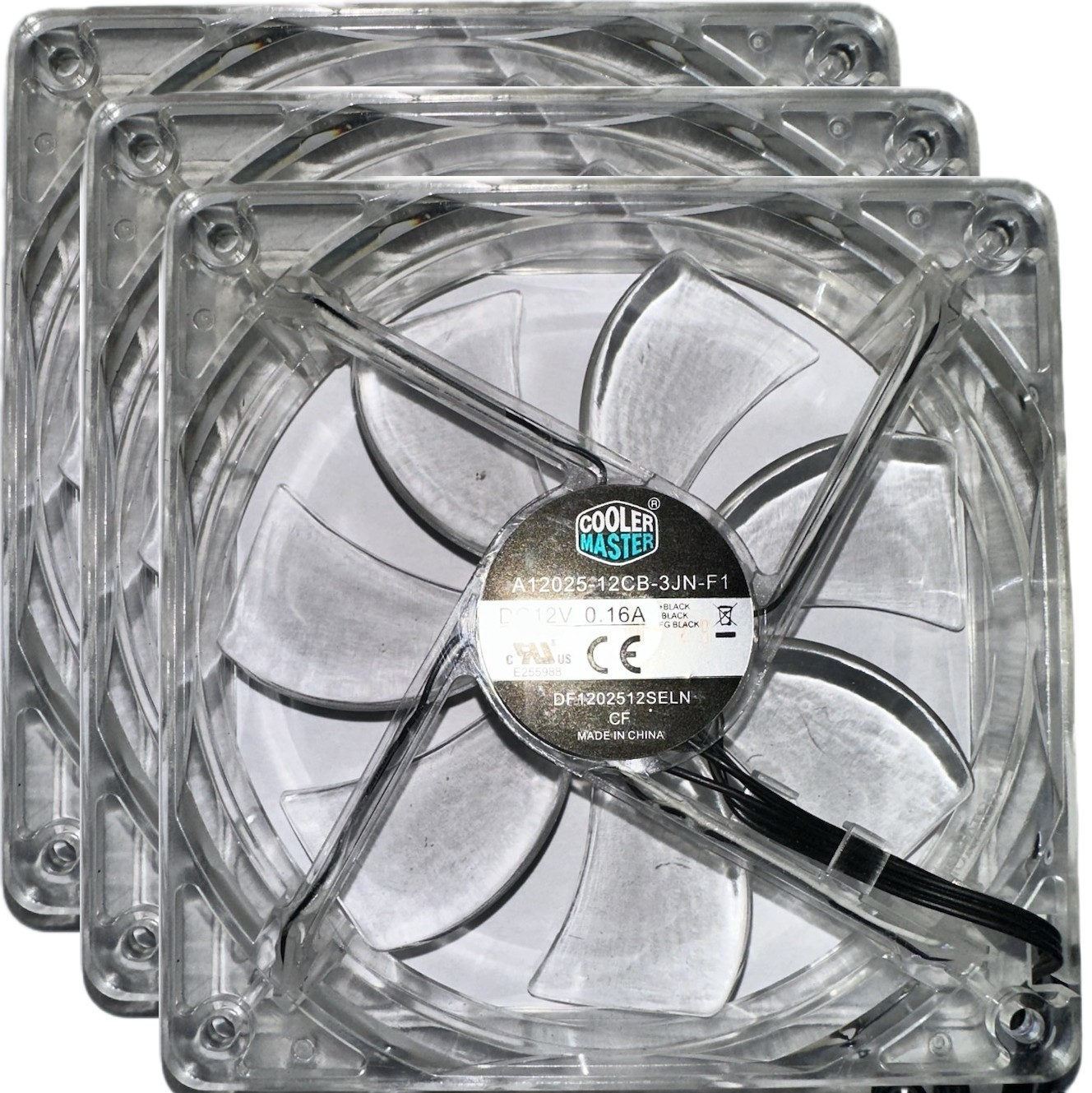 3X Lot Cooler Master Quiet PC Case Fan A12025-12CB-4BN-F1 DC12V 0.16A 12CM Molex