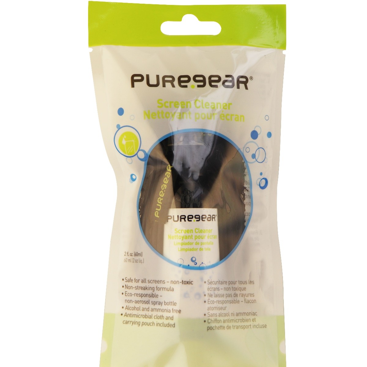 PureGear Screen Cleaner with Cleaning Cloth for All Screens 2oz Bottle 62146PG